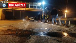 Takla atan otomobil tıra çarptı