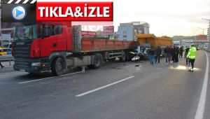 Gebze D-100'de iki tır birbirine girdi: 1 yaralı