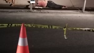 Otobanda çarptığı kişiye aldırmadan kaçtı