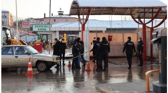 Silahla vurulan şahıs akaryakıt istasyonuna sığındı