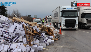 Tonlarca bakliyat TEM otoyoluna savruldu