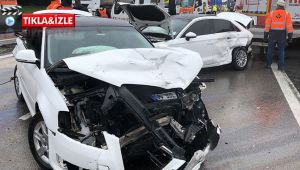 10 aracın karıştığı zincirleme kaza TEM'i kapattı