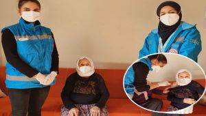 107 yaşındaki Emine Teyze’ye Covid aşısı!