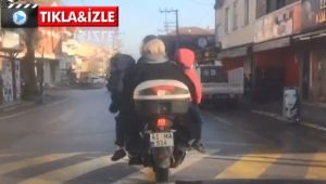 4 kişilik ailenin motosikletle tehlikeli yolculuğu