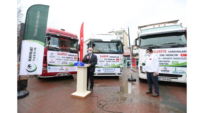 Derince’den İdlib’e 3 tır dolusu yardım