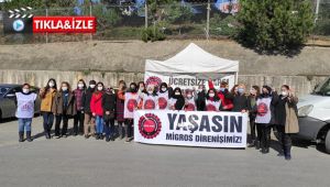 Eylem yapan kadın işçiler araçlara izin vermiyor!