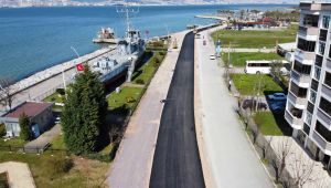 Gölcük Kavaklı Sahil Caddesi'nde asfalt serimine başlandı