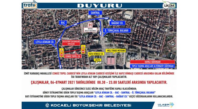 İSU, şehir merkezinde çalışma yapacak