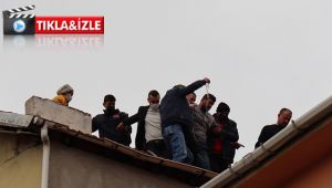 Sinir krizi geçirip, çatıya çıktı!
