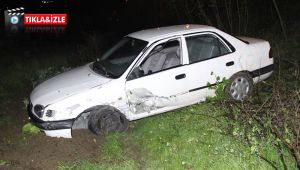 Kaza yapan otomobil köprüden uçtu