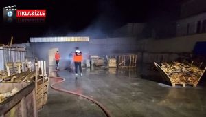 Palet atölyesi alevlere teslim oldu