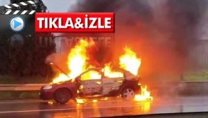 Seyir halindeki otomobil alevlere teslim oldu