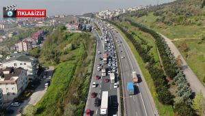 TEM Otoyolunda kısıtlama öncesi trafik yoğunluğu