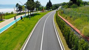 Darıca Sahil Parkı’nda yollar resim tablosu gibi oldu