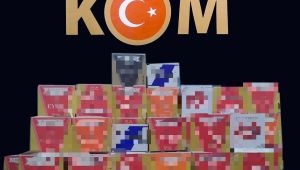 Durdurulan araçta 120 bin adet makaron ele geçirildi