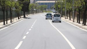 Gebze Ankara Caddesi'nin yol çizgileri çizildi