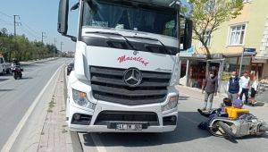 Gebze’de ters yöne giren tır ile çarpışan motosikletli kurye yaralandı