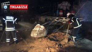 Kapalı fabrikada çıkan yangın korkuttu