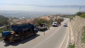 Kısıtlamada Körfez İlimtepe yolunda çalışma yapıldı