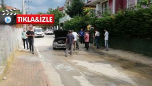 Kocaeli'de otomobil bir anda alev aldı