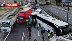 TEM’de 2 yolcu otobüsü çarpıştı çok sayıda yaralı var
