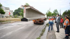 Ataevler köprüsünde çalışmalar hızla ilerliyor