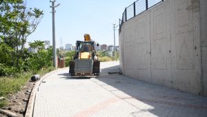 Emek’te parke ve bordür çalışması