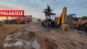 Gebze'de iş makinalarını kundakladılar