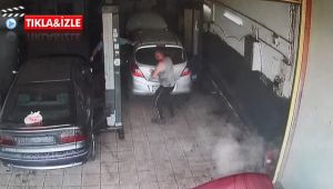Hararet yapan otomobil, sanayide böyle patladı