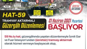 Hat 16 ve 59’da tramvay aktarmalı seferler başlıyor