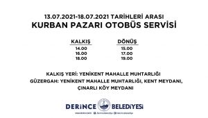 Derince'de ücretsiz kurban pazarı servisi