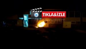 Patlayan doğalgaz kutusu alev alev yandı