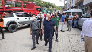 Başkan Bıyık sel bölgesinde