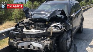 Emniyet şeridinde bekleyen araca çarptı: 7 yaralı