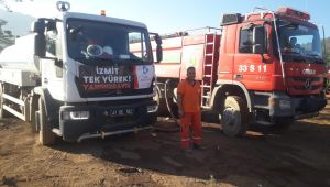  İzmit Belediyesinden helikopter havuzuna su desteği