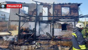 Kombi patladı, müstakil ev alevlere teslim oldu