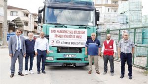 Körfez’den sel bölgesine bir tır dolusu yardım malzemesi