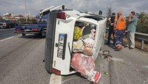 Otomobil TEM’de takla attı: 6 yaralı