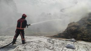 133 ton saman yangında zarar gördü