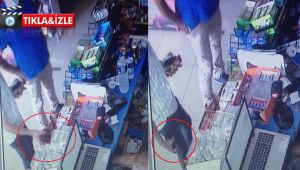 Büfede unutulan cüzdanı el çabukluğuyla böyle çaldı