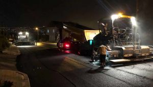 Çarşıbaşı Caddesi’nde  asfaltlama gece yapılıyor