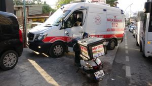 Motosiklet ile kamyonet çarpıştı: 1 yaralı