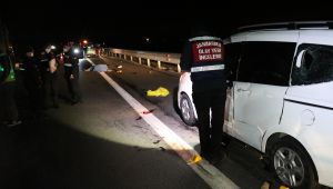 TEM’de patlayan lastiği değiştiren 2 kişiye kamyonet çarptı