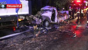 Tıra arkadan çarpan kamyonet sürücüsü öldü