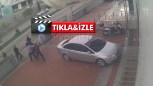 Yurt önünde tekme tokat kavga kamerada