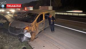 TEM’de minibüs ile yolcu otobüsü çarpıştı: 5 yaralı