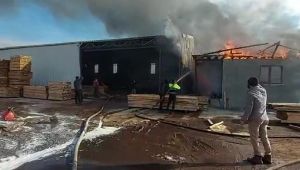 Gebze’de kereste fabrikası alev alev yandı