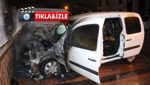 Alev alev yanan araç kullanılmaz hale geldi