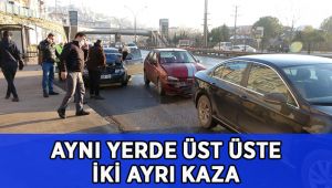 Aynı yerde üst üste iki ayrı kaza