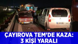 Bariyere çarpan otomobil ile hafif ticari araç çarpıştı: 3 yaralı